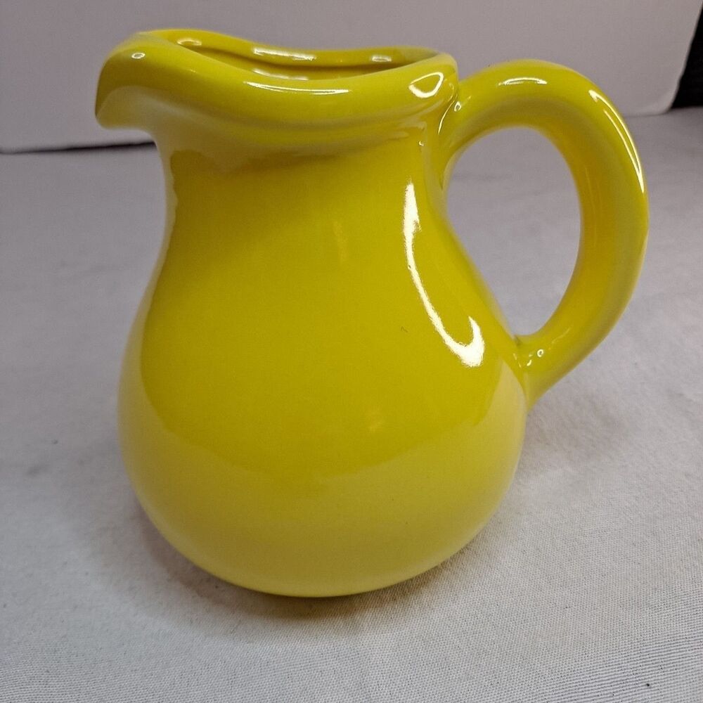 Vintage Royal Haeger Ceramic Pottery #377 Pitcher USA Bright Yellow 6” - Picture 3 of 11